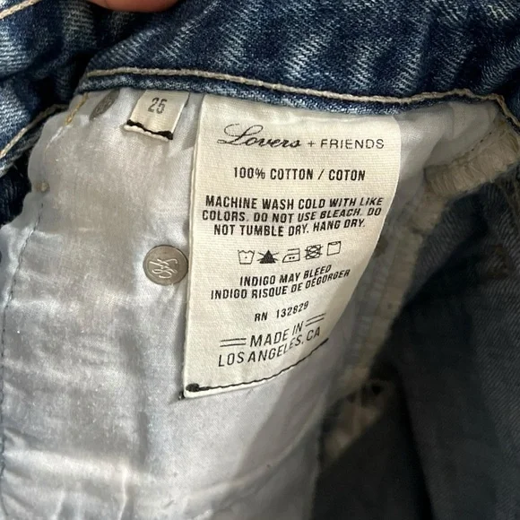 LOVERS + FRIENDS Jack High Rise Ripped Jean Denim Distressed Shorts - Picture 7 of 10